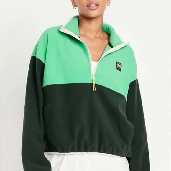 Old Navy Green Color block fleece - Picture 1 of 5
